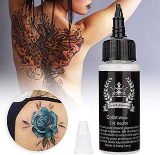 Tattoo Ink, Tattoo Ink, Tattoo Ink Tattoo Ink Extract Semi Permanent Tattoo Pigment Ink Long Lasting Tattoo Accessory Tool for Tattoo Color Beauty Art Supplies(Weiß)