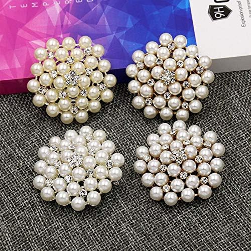 COLORFUL BLING Pearl & Crystal Floral Brooch Pin - Elegant Bridal Or Fashion Jewelry Accessory - View #5