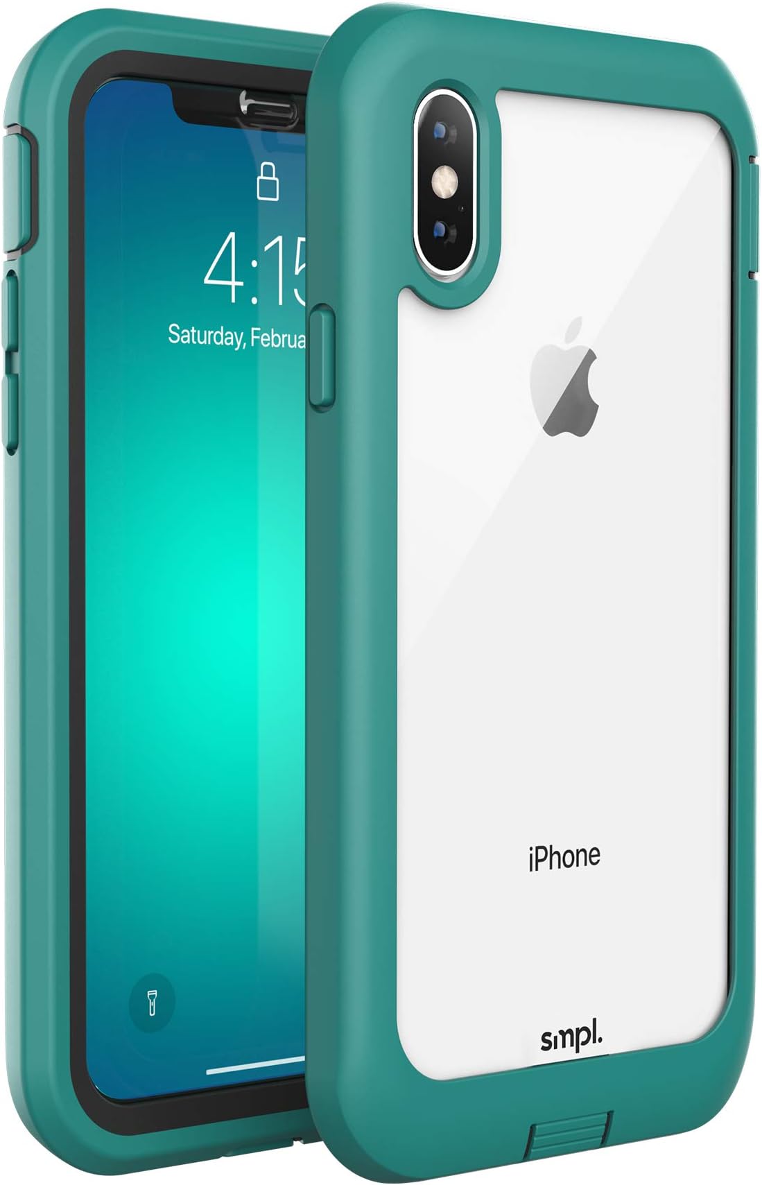 SMPL iPhone X/XS Drop Proof, Lightweight, Protective Wireless Charging Compatible iPhone Case - Teal