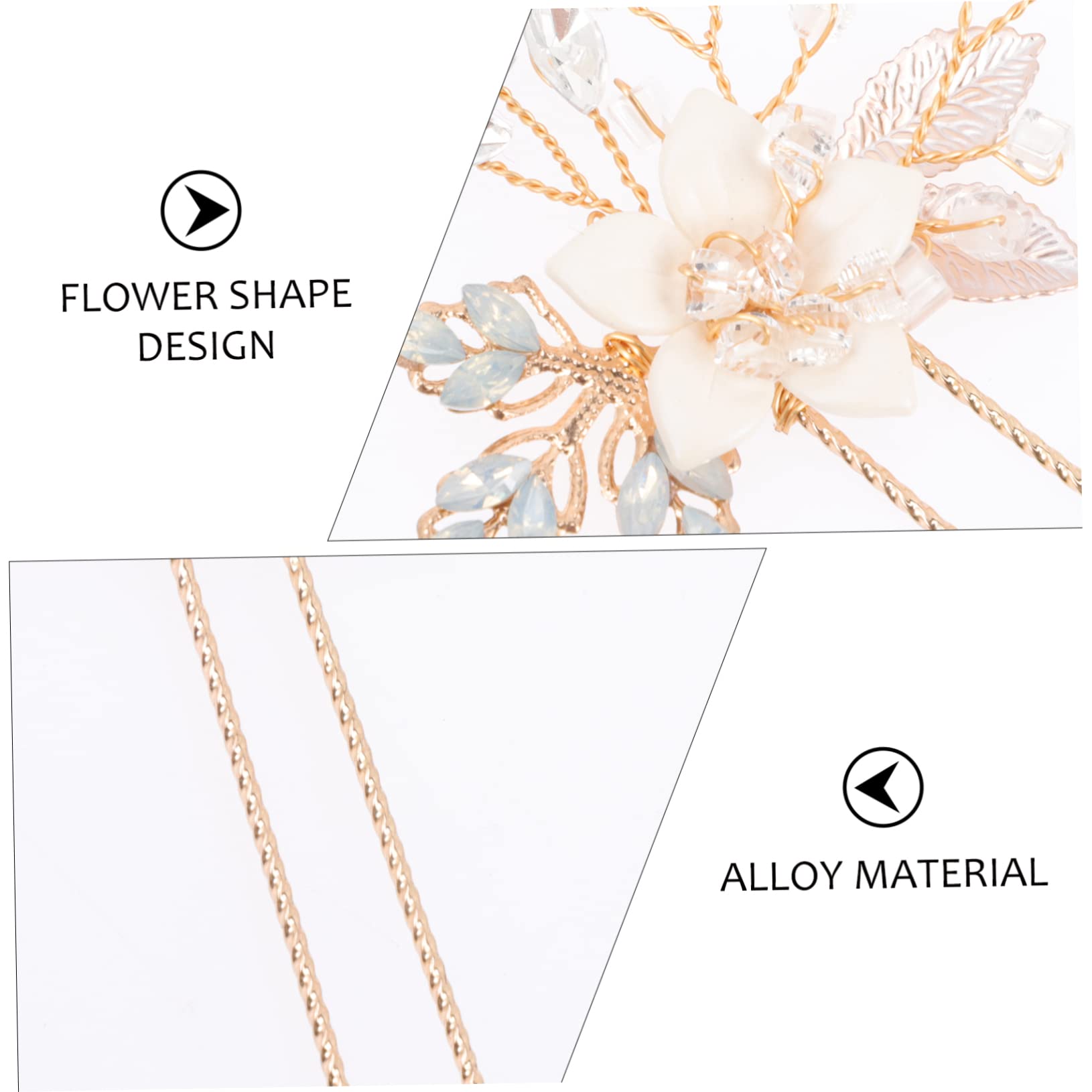 minkissy 5paia Fermaglio Per Con Strass Forma Di Fiore Accessorio Elegante Per Sposa e Cerimonie Confezione Da Leggero e Comodo Da Indossare Decorazione Brillante Per Matrimoni e Feste