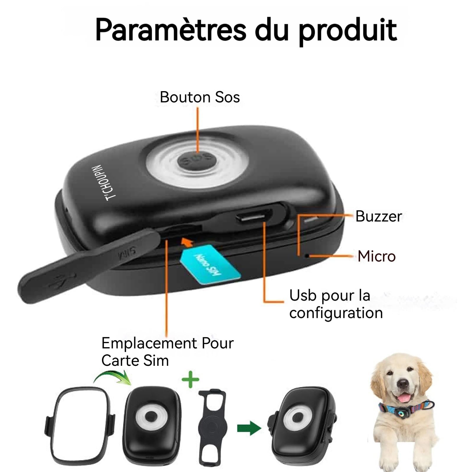 Sangle de Collier GPS 4G lumière LED BDS traqueur de positionnement GPS pour localisateur d'animaux pour Chats et Chiens