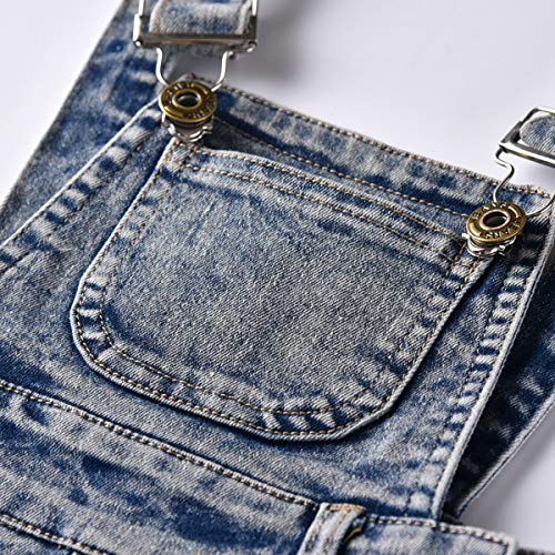 Image of KIDSCOOL SPACE Baby Little Girl Jean Overalls,Big Ripped Denim Shortall