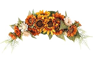 Autumn-Themed Mailbox Swag with Floral Accents (210719XY02-3#XCG95)