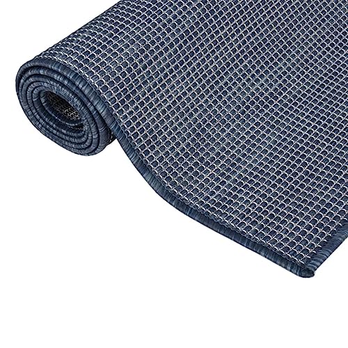 Tapis de terrasse en polypropylène bleu résistant aux intempéries et durable - 5