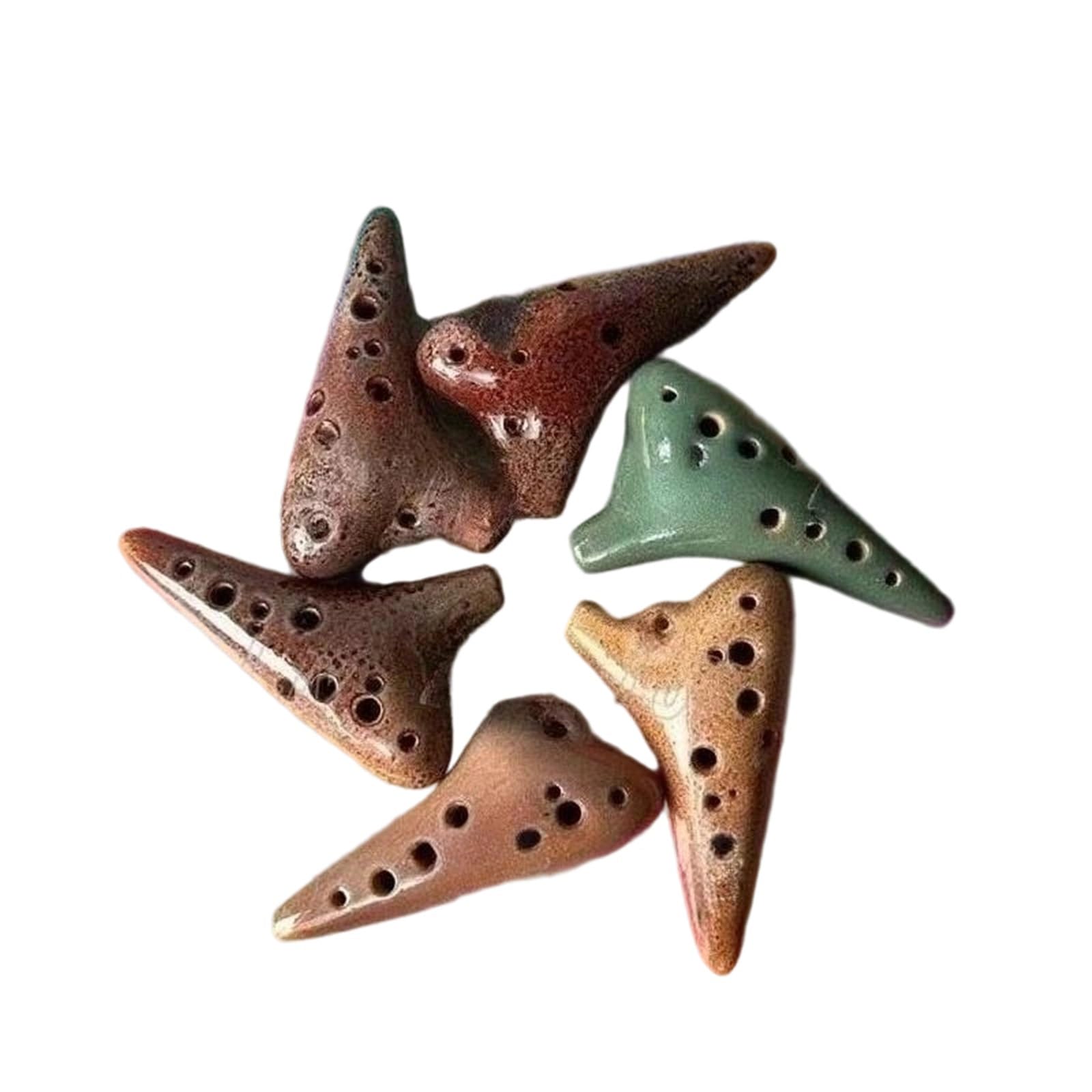 Okarina Ceramiczna Ceramiczna Okaryna 12 Otworów Instrument Do Nauki Dla Początkujących(Green)