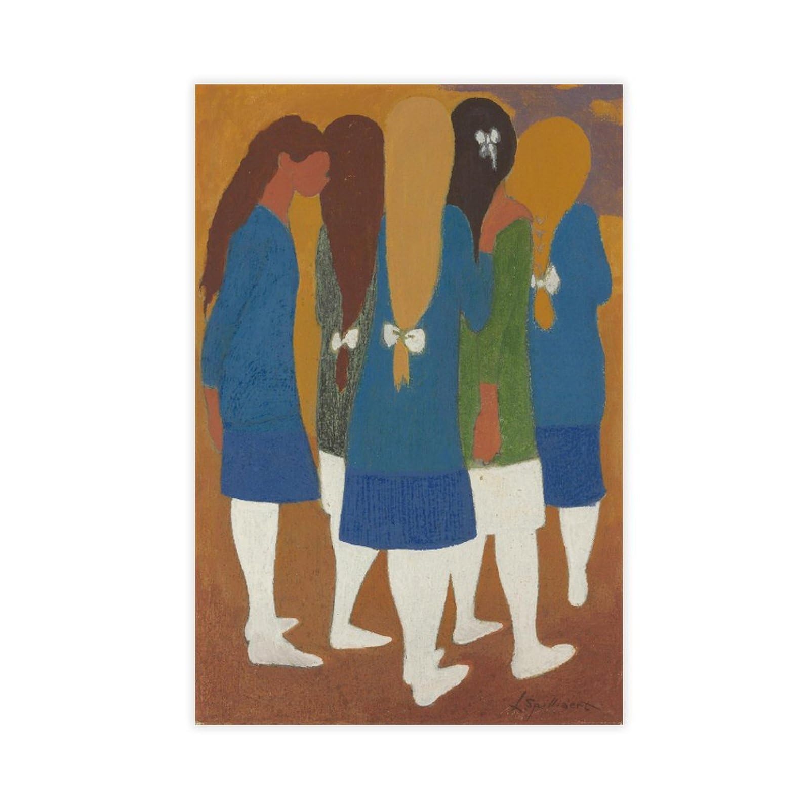 HEYANM Léon Spilliaert Girls With White Stockings 1912 Canvas Poster Bedroom Office Room Decor Gift Unframe 24x36inch