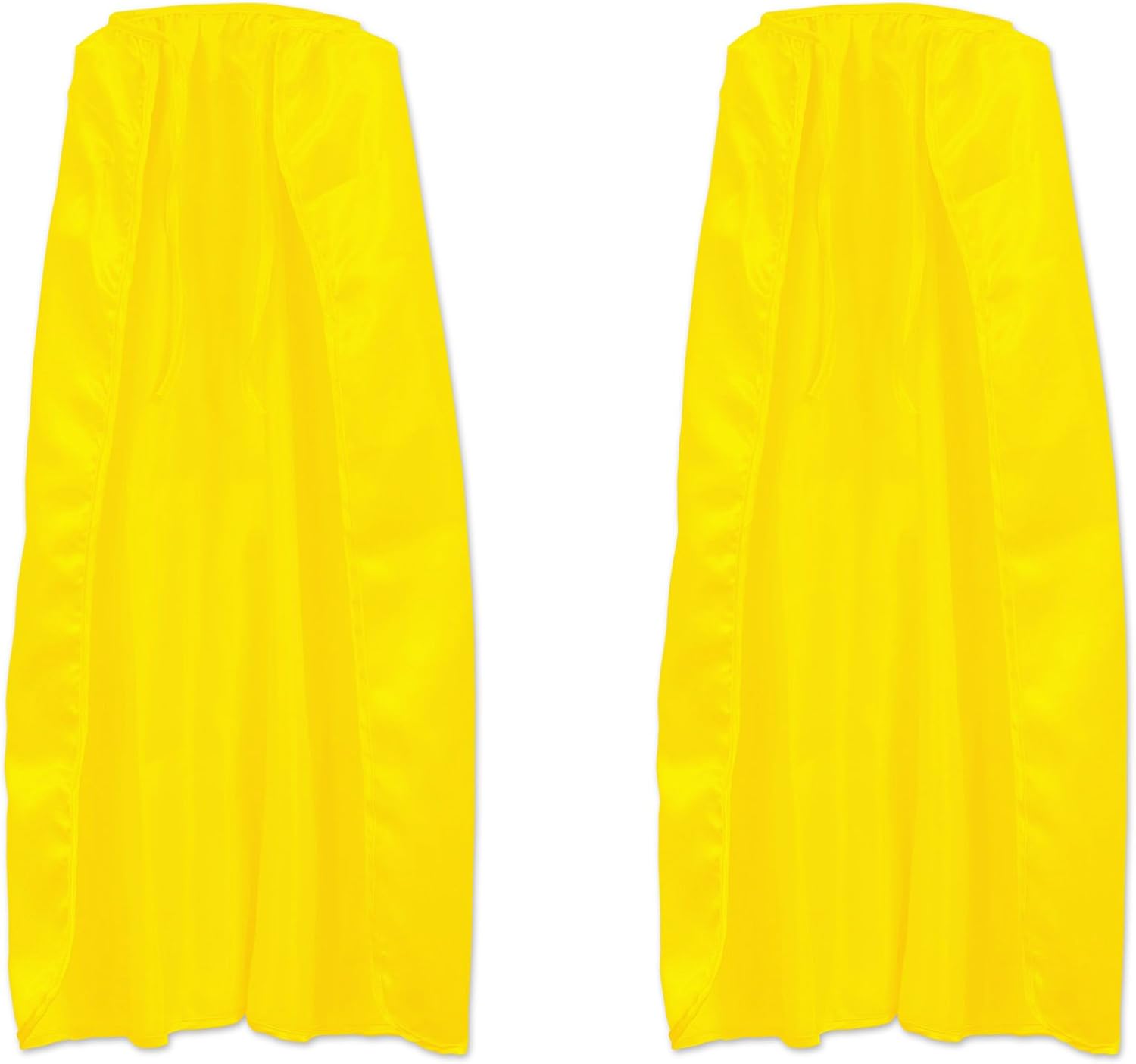 Beistle 2-Piece Fabric Capes in Yellow, Halloween Costume Accessory, Dress Up Party Supplies for Fantasy Magic Themed Event, Renaissance Fair, 30"