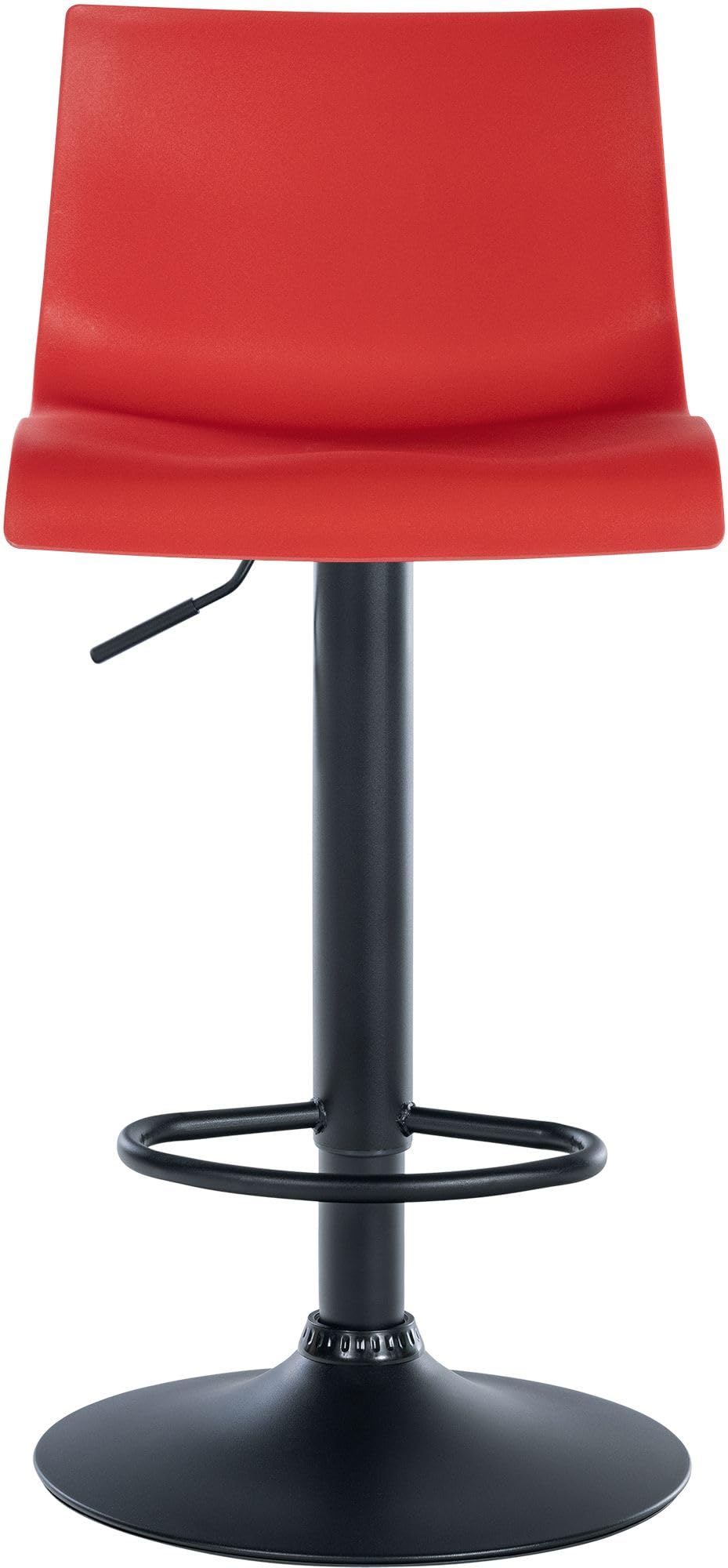 CLP 2er Set Barhocker Branford I Stoff I Kunststoff I Höhenverstellbarer Küchenhocker I Thekenhocker Mit Integrierter Fußstütze Farbe rot Material Kunststoff