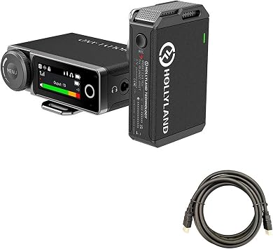 Hollyland LARK MAX Solo Wireless with Mustang AV HS-101 HDMI Cable