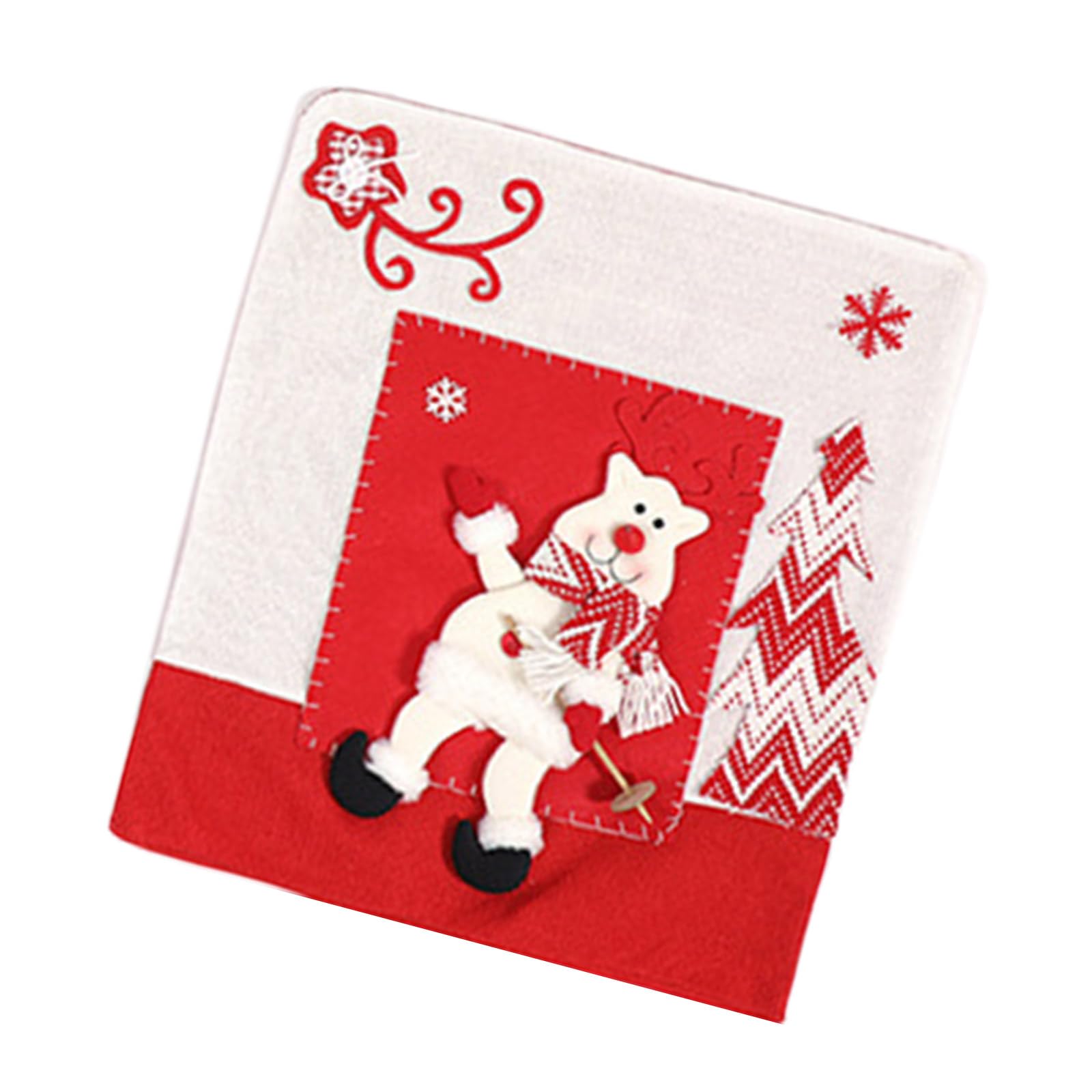 Buxuaaaa Christmas Dining Chair Back Covers Festival Santa Hat Chair Back Covers for Christmas Dinner Decoration Embellishment Tree Designs