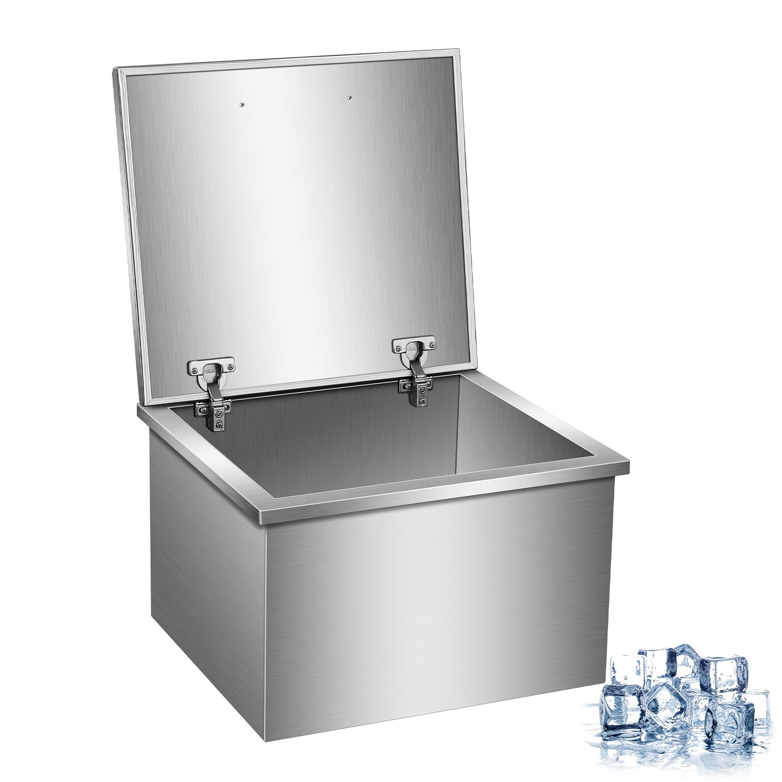 Commercial Stainless Steel Drop-in Ice Bin Chest – Insulated Ice Well with Drain | Bar & Beverage Station