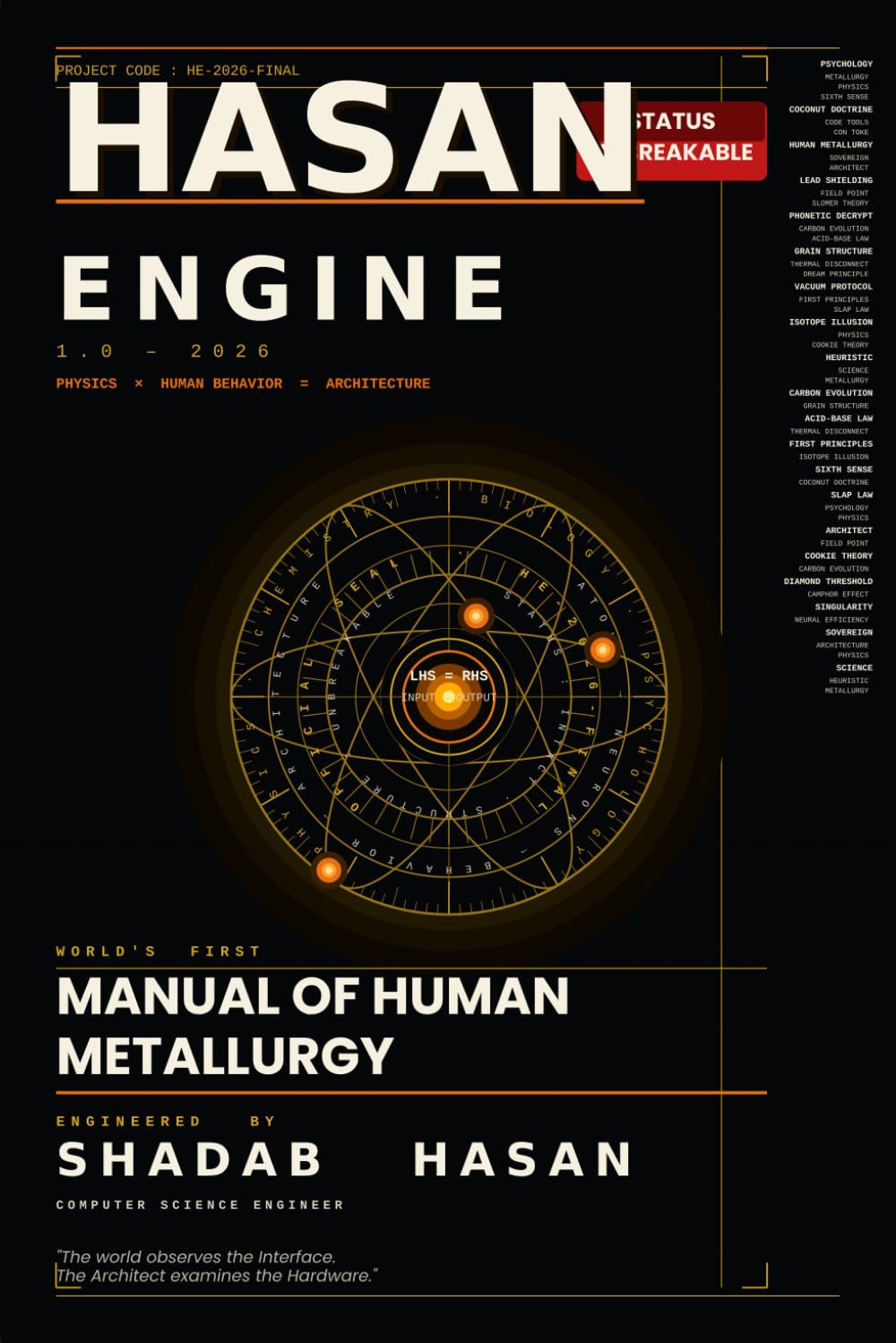 THE HASAN ENGINE v1.0: World's First Manual of Human Metallurgy: 1