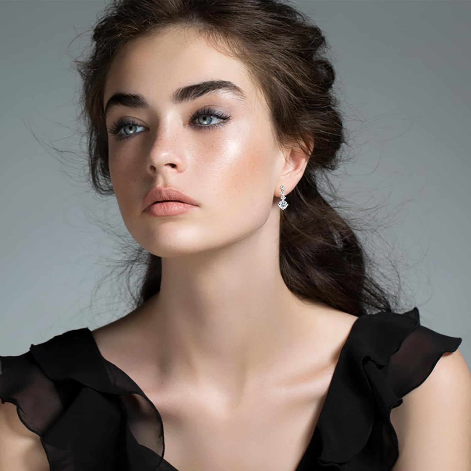 Moissanite Dangle Earrings for Women, 925 Sterling Silver Moissanite Short Long Drop Earrings 1-3CT D-E Color VVS1, Gold Plated Wedding Earrings for Brides Bridesmaid Jewelry Gifts - Image 2