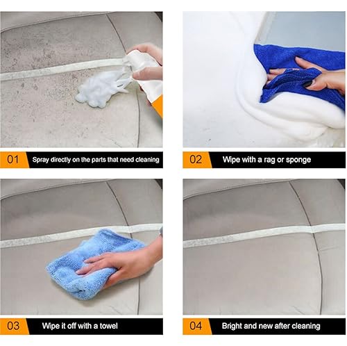 Aqisi 2Pcs Multipurpose Foam Cleaner Spray,All-Purpose Household Cleaners For Car And Kitchen, Leather Decontamination,Suitable For Car House And Kitchen (100Ml) #TOP2