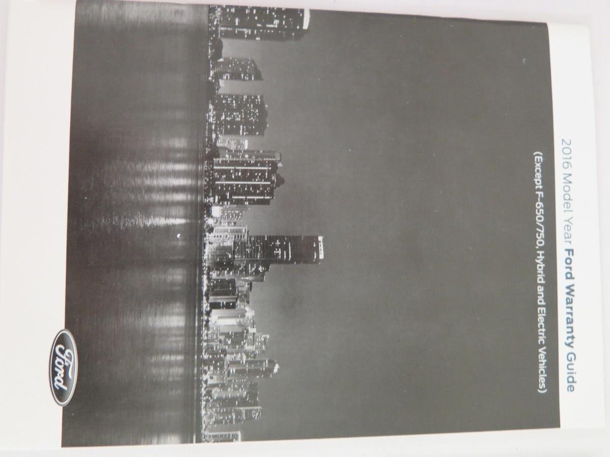 2016 Model Year Ford Warranty Guide cover