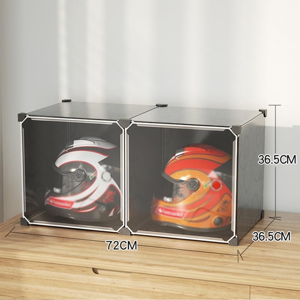 Helmet Display Case Motorcycle Helmet Storage Cabinet, Acrylic Box Square Case Protected Cabinet Protection Storage Cover CollectionsFor Clothing, Bags, Books ( Color : Black , Size : 72x36.5x36.5cm )