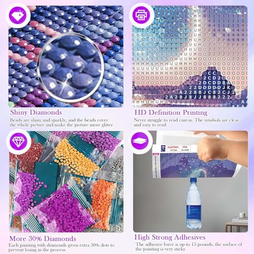 Image of CoolShef 5D Diamond Painting Kit - DIY Moonlight Beach Full Drill Gem Art, Rhinestone Diamond Art Kit with Round Crystal Beads for Home Wall Decor & Relaxing Adult Crafts Gifts