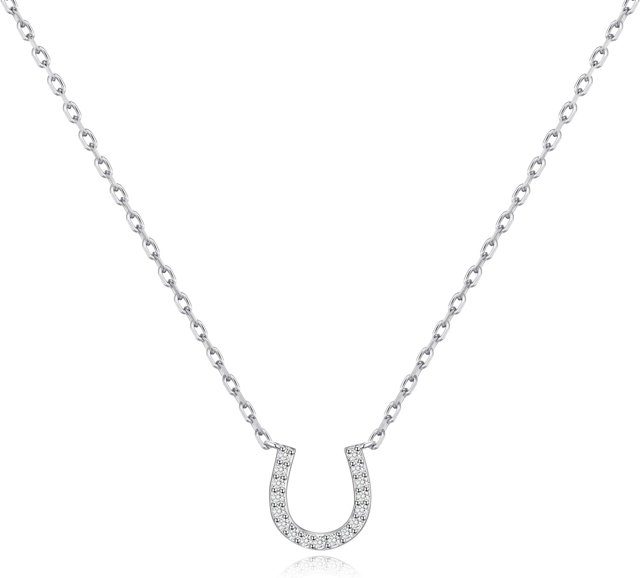 Philip Jones Horseshoe Necklace Created with Zircondia® Crystals