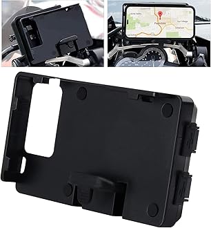 UbuyMotor Motorcycle Phone Holder With Usb Charger Mobile Phone Mount Gps Navigation Bracket For Bmw F700Gs F800Gs R1200Gs Adv Honda Crf1000L Africa Twin 12Mm Roll Bar, Black