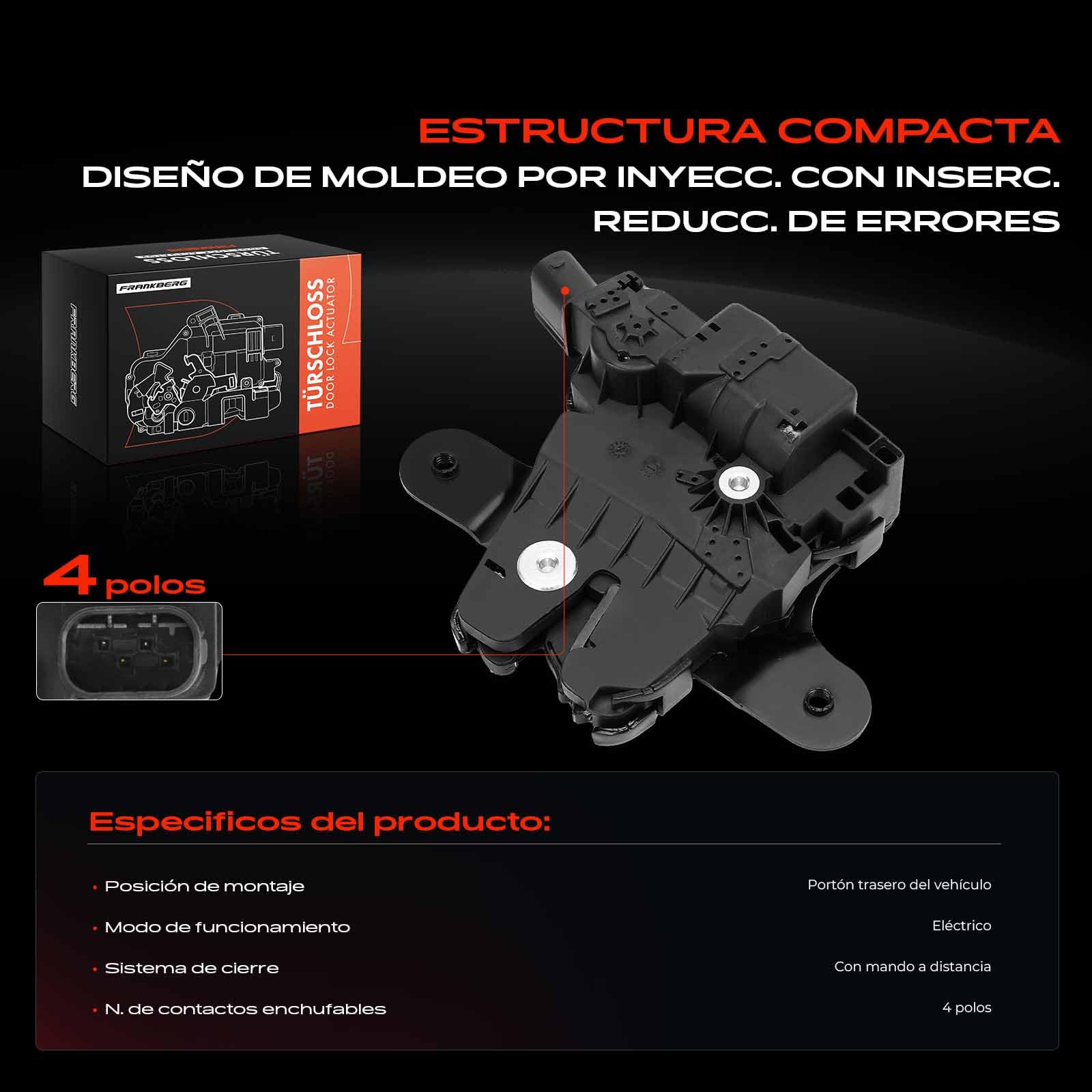 Frankberg Cerradura del portón trasero Puerta trasera del vehículo Izquierda Abajo Compatible con M.i.n.i Clubman R55 C.o.o.p.e.r Izquierda Abajo 1.6L-2.0L 2007-2014 Replace# 51247167498