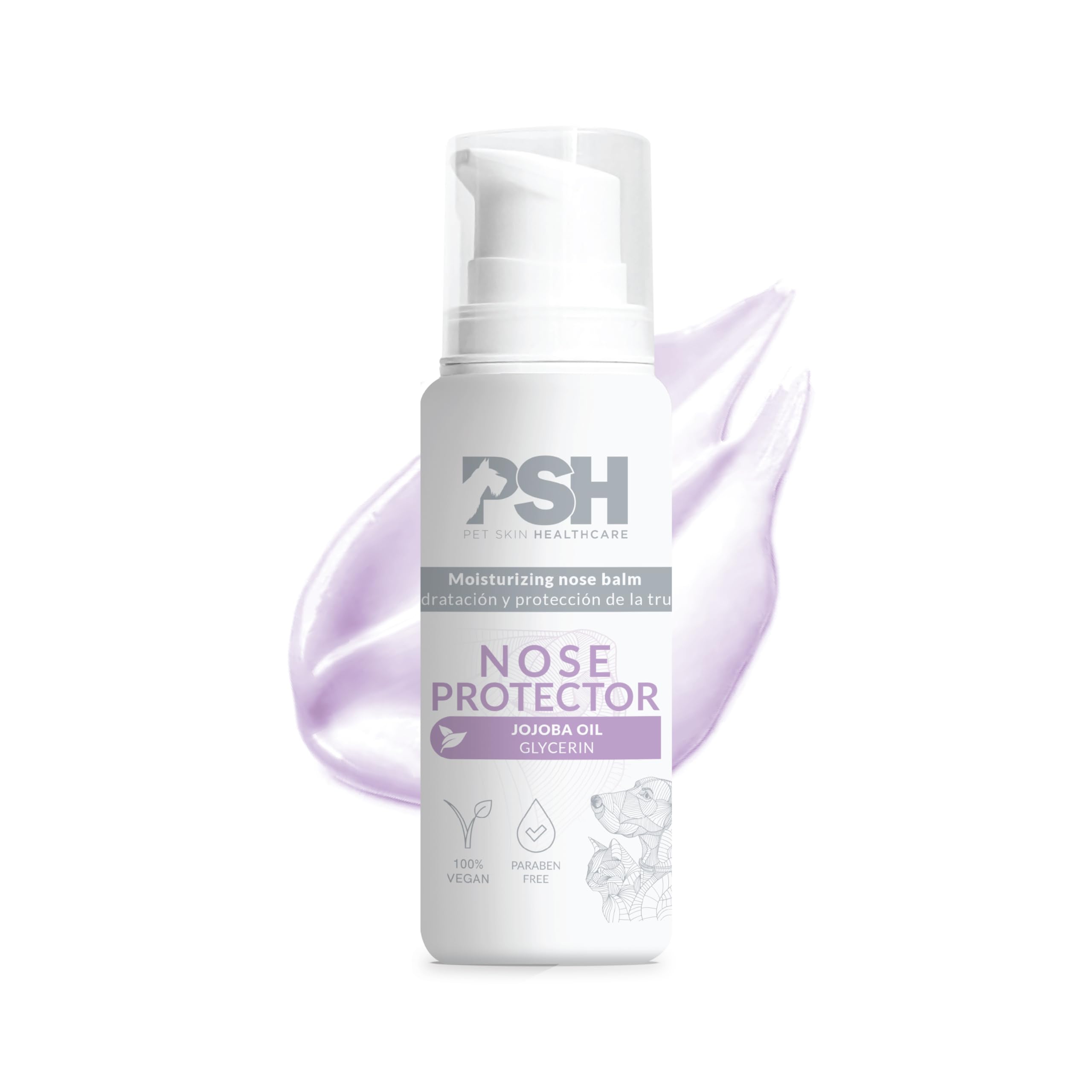 PSH Nose Balm - Hidratante Protector para la Nariz de Perros y Gatos - Bálsamo Reparador y Humectante para Trufa y Hocico - con Glicerina y Jojoba Natural - Uso Semanal - 100 ml