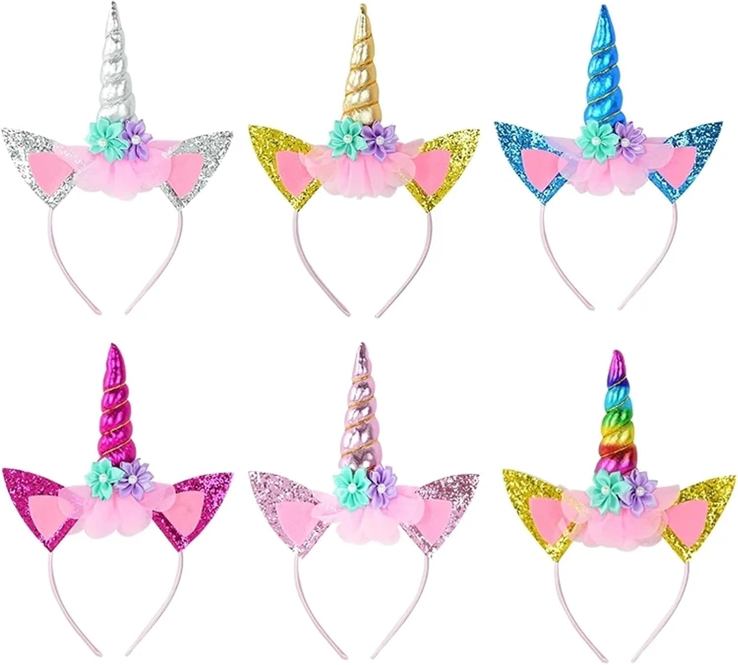 Unicorn Horn Headband Glitter Cute Unicorn Hairband Birthday Party Halloween Cosplay Clothing Hair Decoration - Image 2