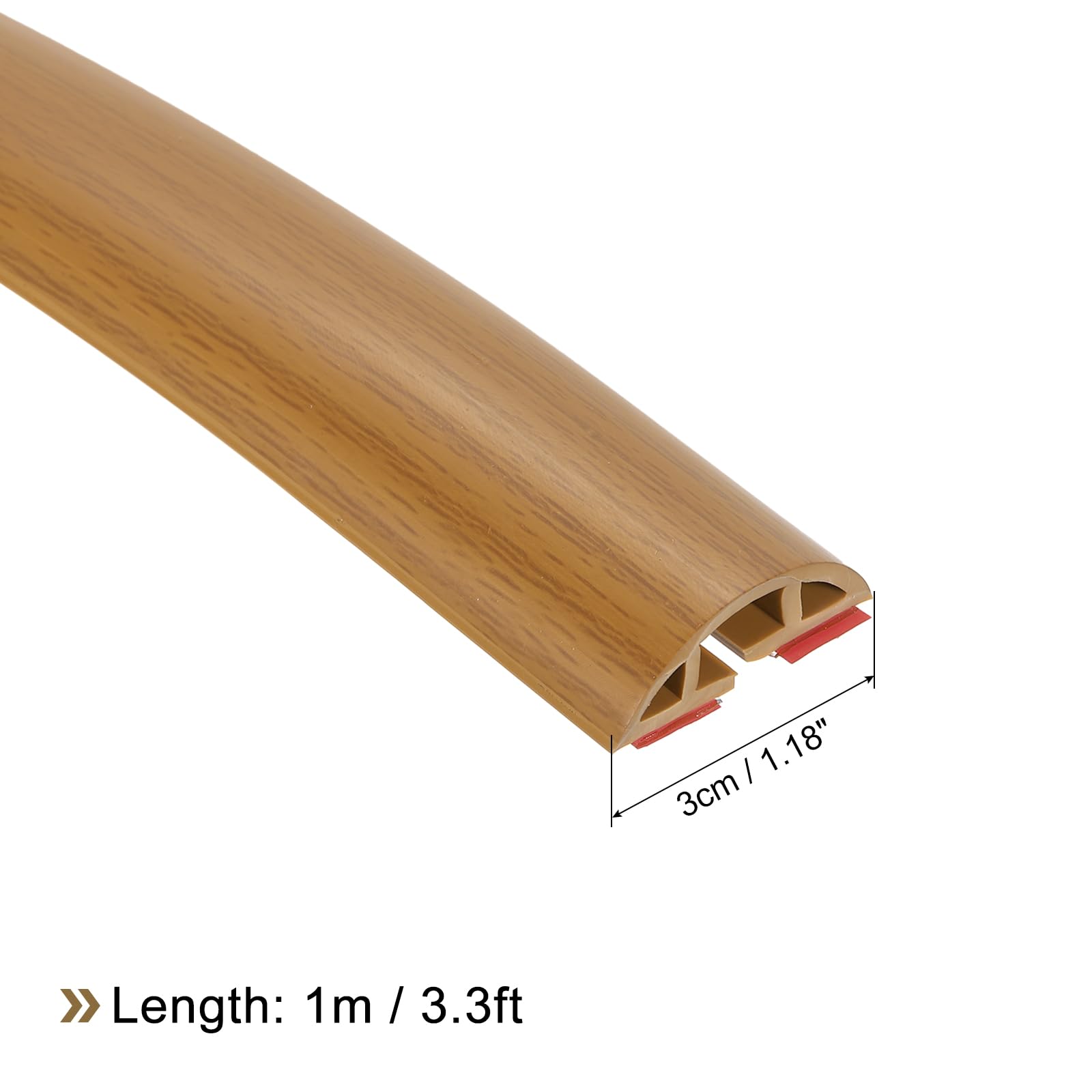 uxcell D30 3.3ft Floor Cord Cover, PVC Cord Cover Floor, Wire Cover for Extension Cords Protect Wires & Prevent Cable Trips - Image 2
