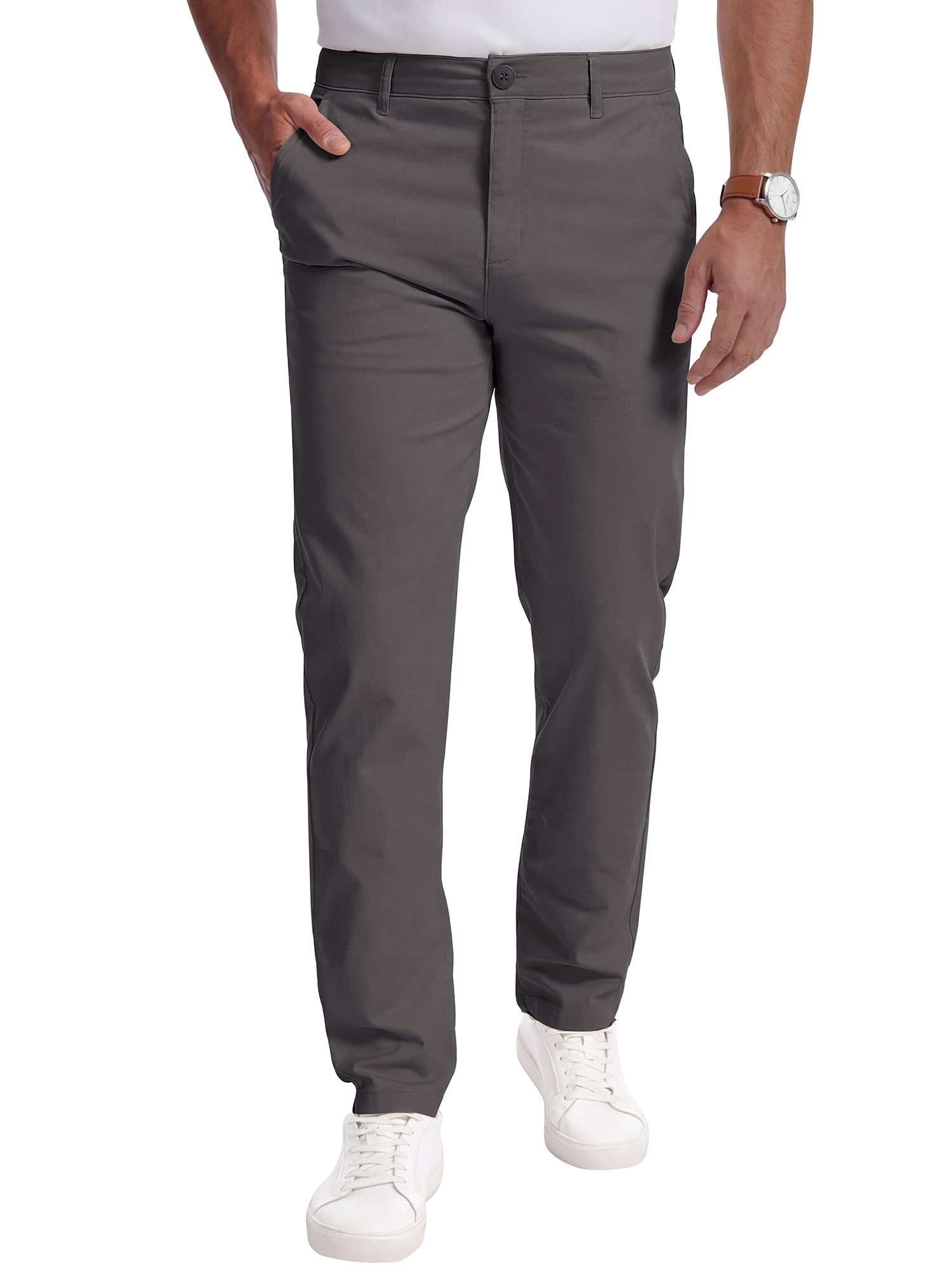 YYIDATON Herren Performance Chino Pants Baumwolle Stilvolle Stoffhose Chinohose Bequeme Freizeit Business Hose für Männer