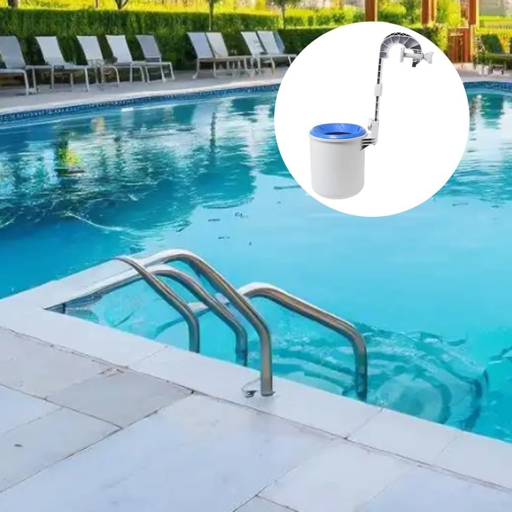 Skimmer da parete per piscina, aspiratore regolabile | Rimuove foglie e sporco, migliora la circolazione dell'acqua, per una cura ideale della superficie di ogni piscina