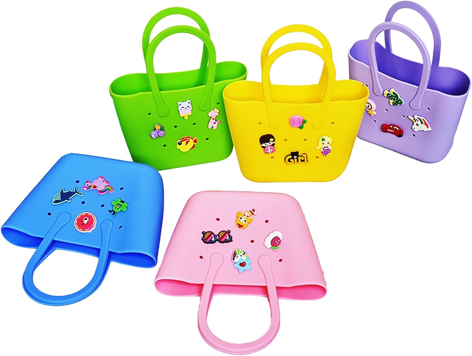 Mini Rubber Tote Bag for girls/Small Rubber Beach bag for kids - Image 5