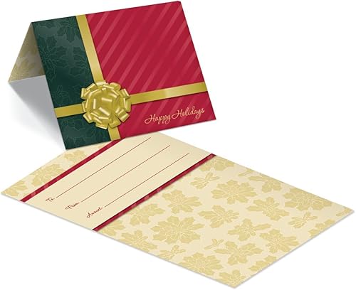 Presentadores de tarjetas de regalo (lazo dorado) paquete de 500 unidades