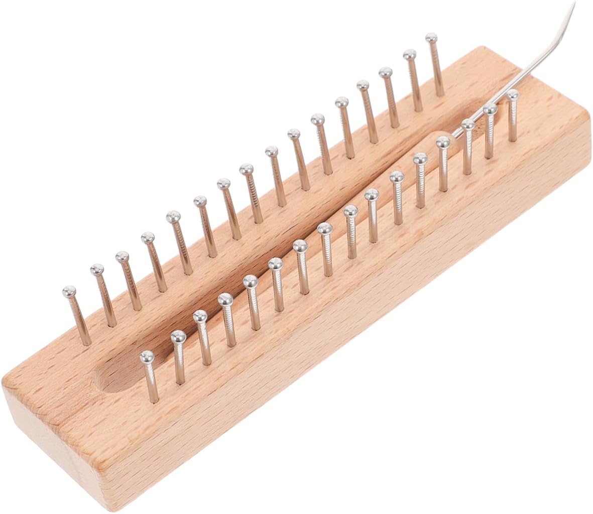 COHEALI Wooden Knitting Loom Kit with Crochet Hook: Solid Beech Loom for DIY Scarf Lightweight Weaving Kit for Beginners Handcraft Tool for Custom Scarves