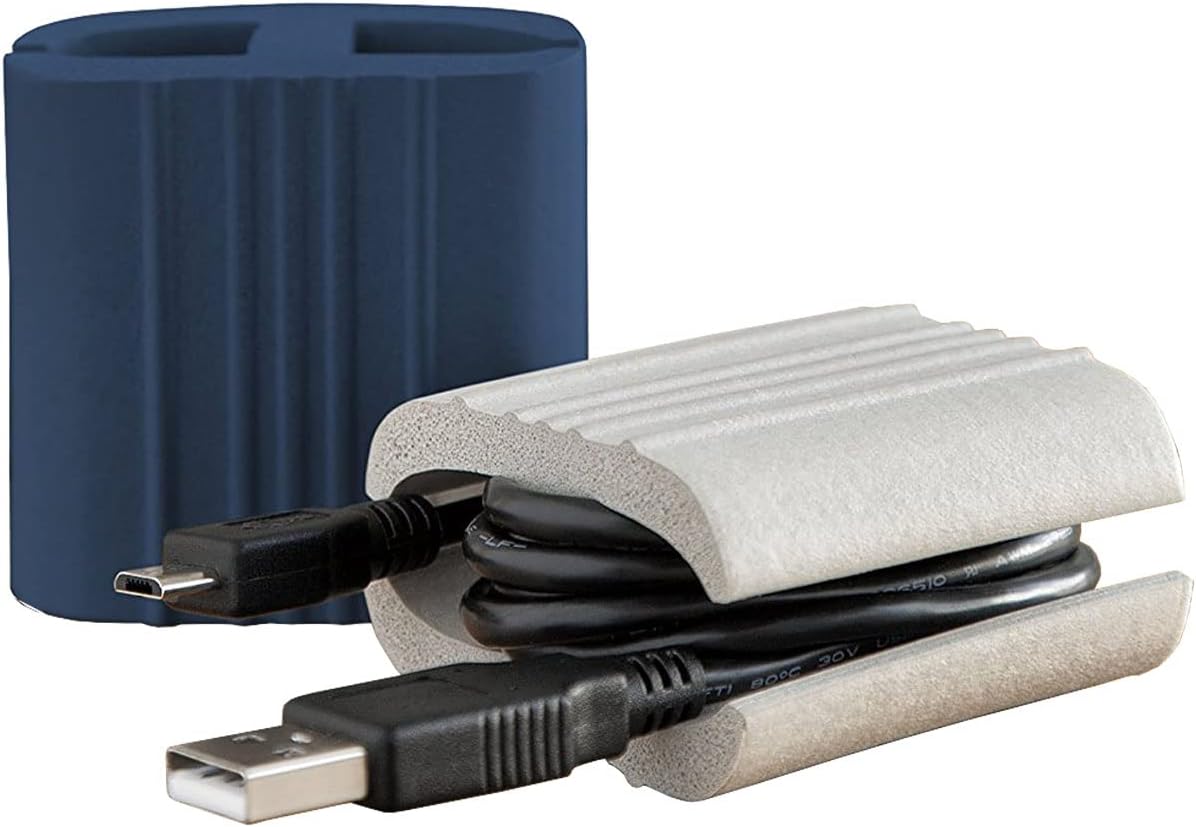 UT-Wire - Reusable Travel Carry On Cable Wrap (x10 Blue & x10 Gray)