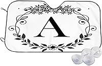 Vista 7 de Parasol personalizado para parabrisas de automóvil, ajuste universal, diseño de flores, letra Z, mantiene tu vehículo fresco, reflector de calor