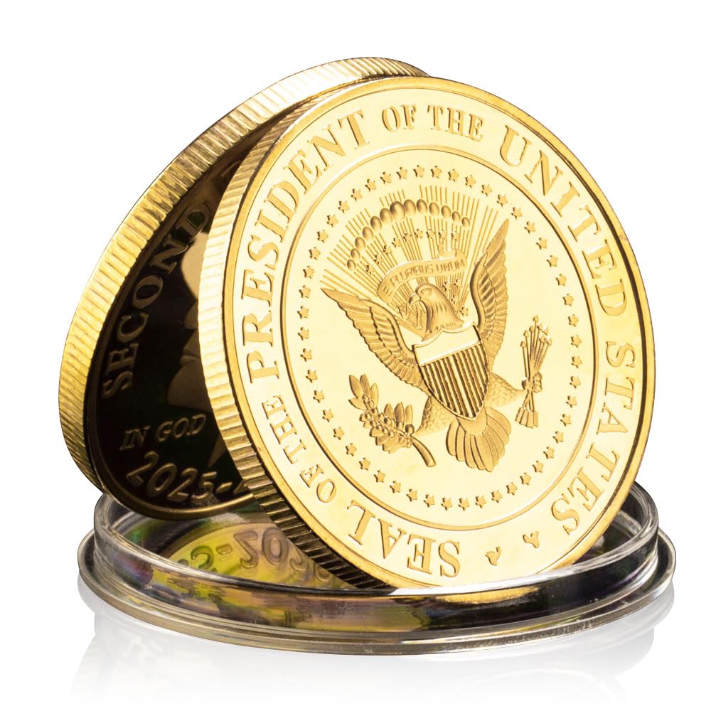 Amazon.com: Donald Trump Gold Plated Coin Second Presidential Term
