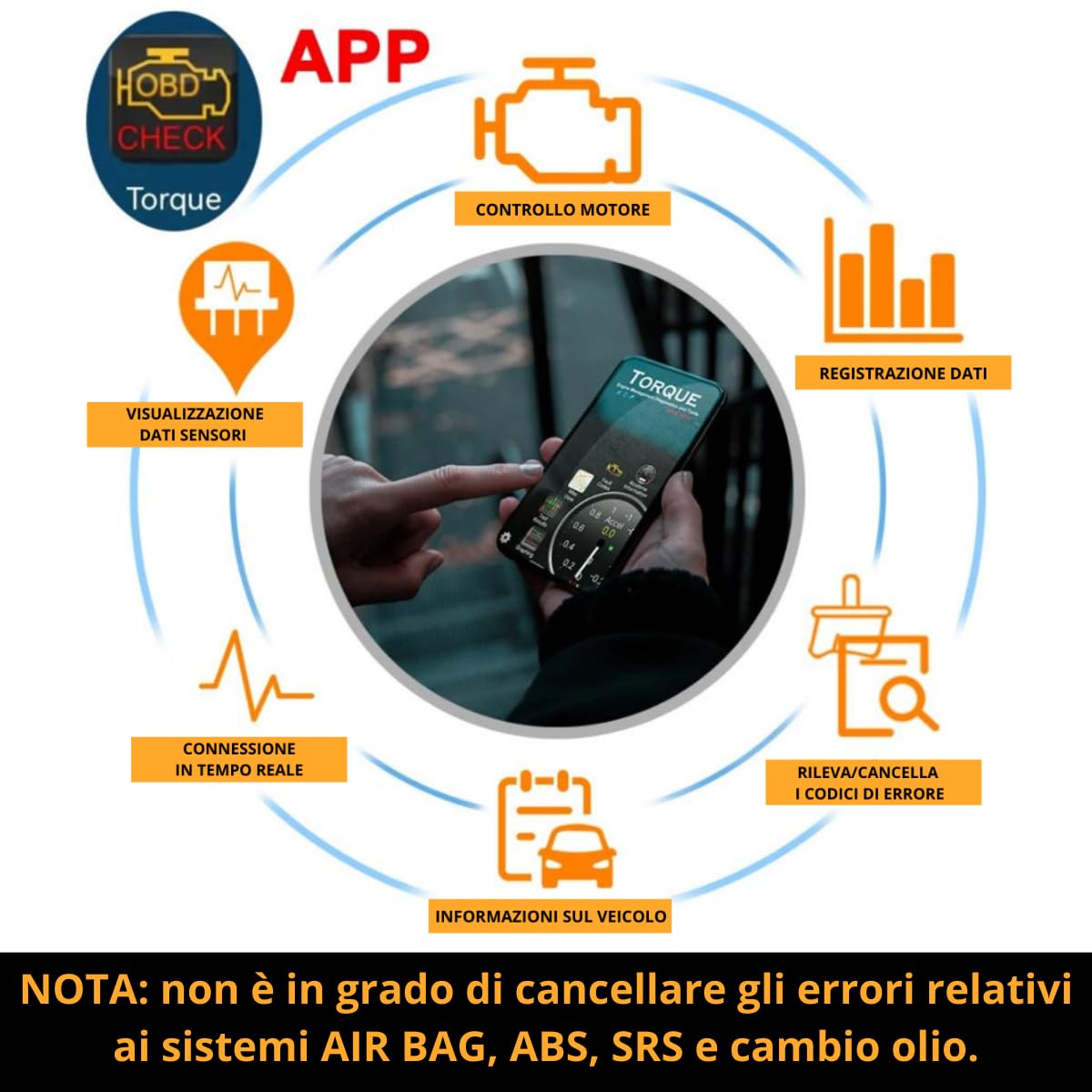 OBD2 WiFi ELM327 Computer per Diagnosi Auto OBD, Lettore obd2 Auto Diagnostica, Scanner Diagnostica Auto, OBD Diagnostico Multi Marche per Auto compatibile con dispositivi Wireless iOS Android Windows