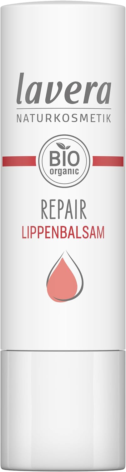 lavera Repair Lip Balm - Protects against dehydration - Instant help - with organic pomegranate & organic argan oil - vegan