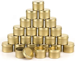 24 Pieces Gold Candle Tins 4oz,Candle tin Bulk,Candle Jars for Making Candles,Bulk Candle Containers for Candle Making,Storage Jars,DIY Candle Making(Gold)