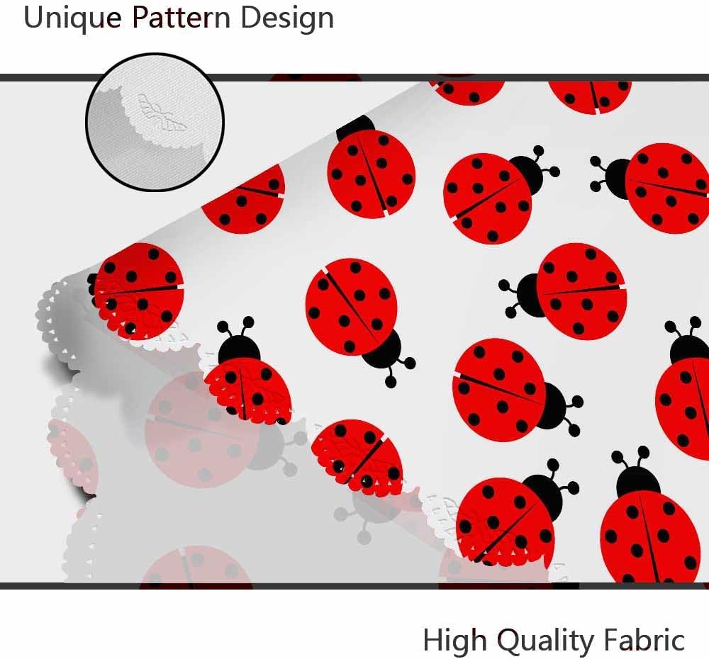 AOYEGO Red Ladybug Round Tablecloth 60 Inch Cute Round Dots Skin Fun Cartoon Table Cloth Polyester Tablecloths for Home Decor, Parties, Picnic image 5