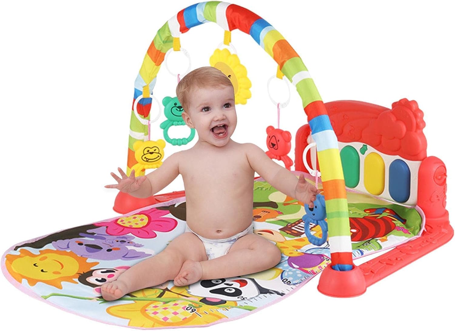 Ravcerol Juguetes de colchoneta de Gimnasia para bebés | Juguetes sensoriales de Aprendizaje Infantil,Música y Luces Niño & Niña Regalos para Bebé Recién Nacido 0 a 3 6 9 12 Meses