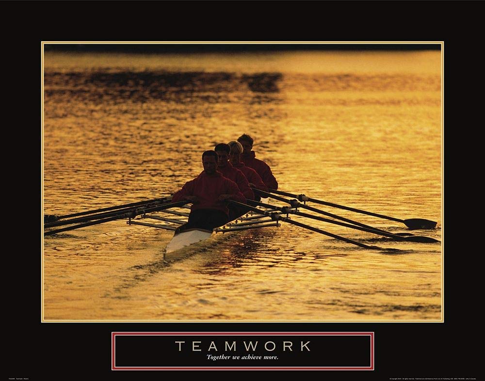 Sentirsi a casa TELA-TELA-Lavoro di squadra-Sculling-Frontline-Giochi-&-Sport-Fine-Art-stampa-incorniciato-su-legno-barre-cm_31x40_in