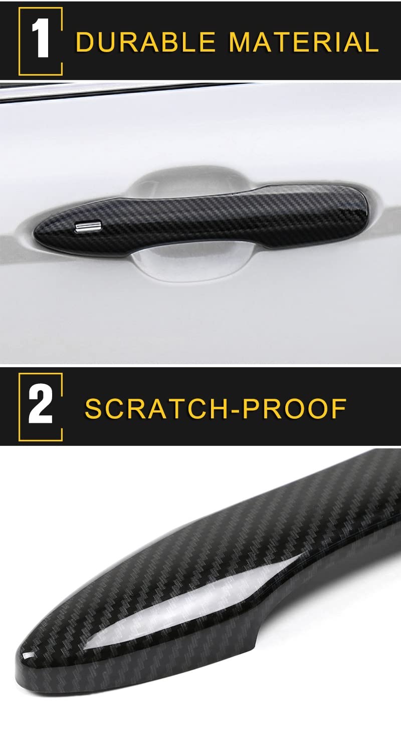 STOIFFFHH Maniglie Porte Esterne Compatibile con Toyota per Camry XV70 2018 2019 2020 2021 2022 Adesivo per Rivestimento Ciotola Copertura Maniglia cromata Nera Lucida.(2 Keyless Entry-01