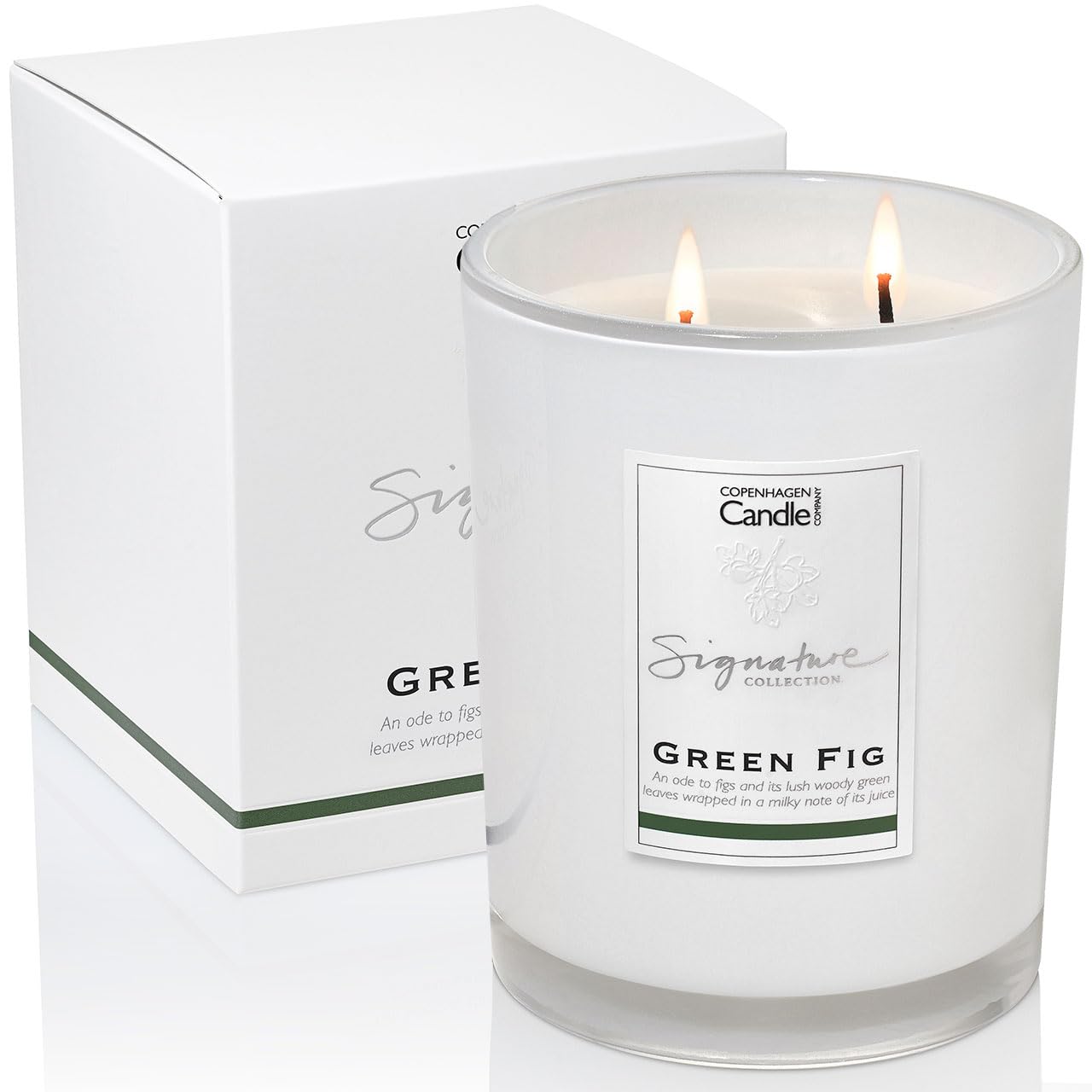 The Copenhagen Company Women's Green Fig 21Oz Luxury Scented Candles Gifts For | Natural Wax Blend | 65 Hours Burn Time | Hotel Collection | - Green Fig (21Oz)