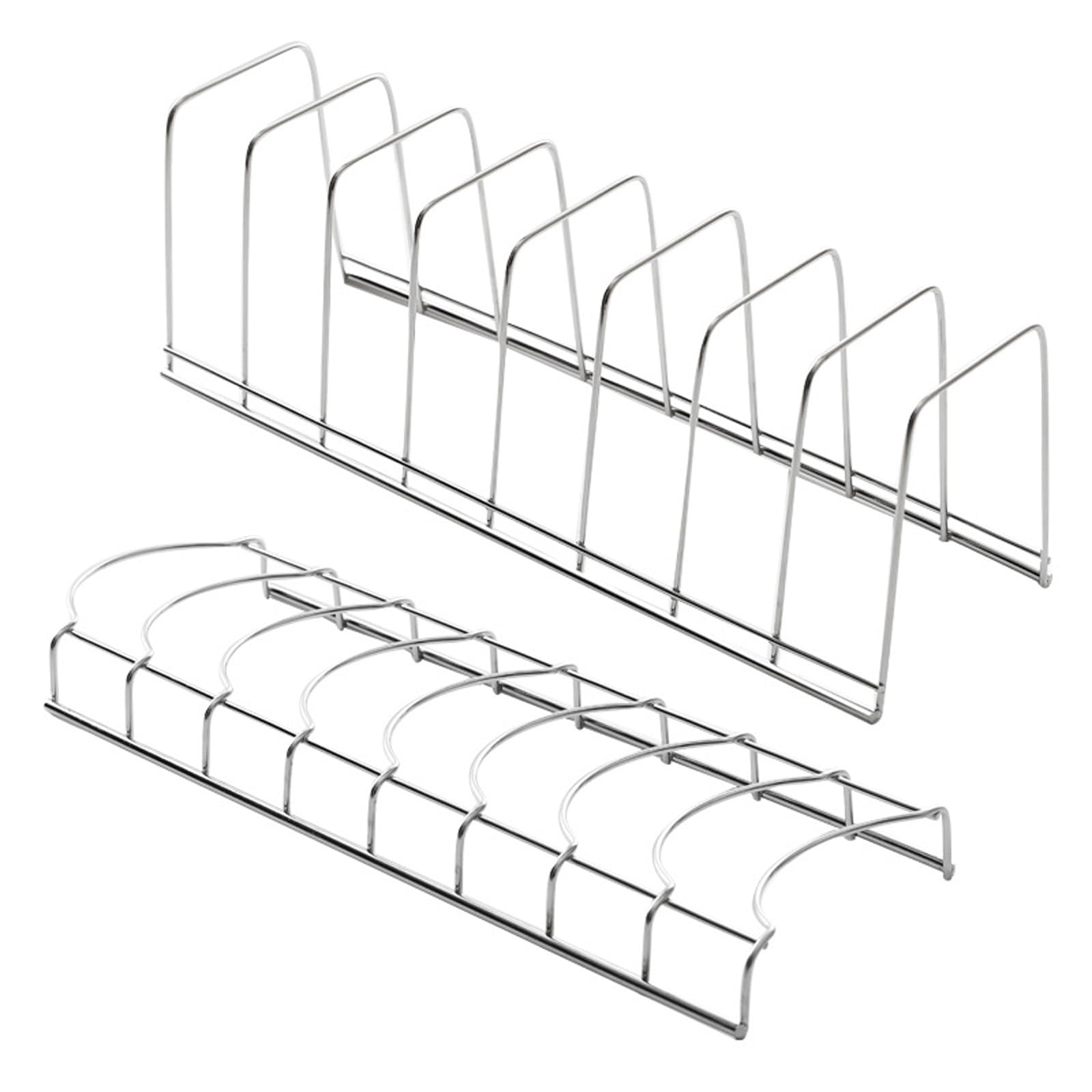 Wedhapy Plate Rack Dish Rack and Bowl Space-Saving Reusable Upright Cupboard Storage Organiser for Kitchen Countertop, Silver Plate Storage
