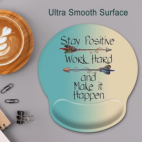 Miniatura 3 de Pemlari Alfombrilla de mouse ergonómica 30% más grande con soporte para reposamuñecas con posavasos con base de goma antideslizante, fácil de