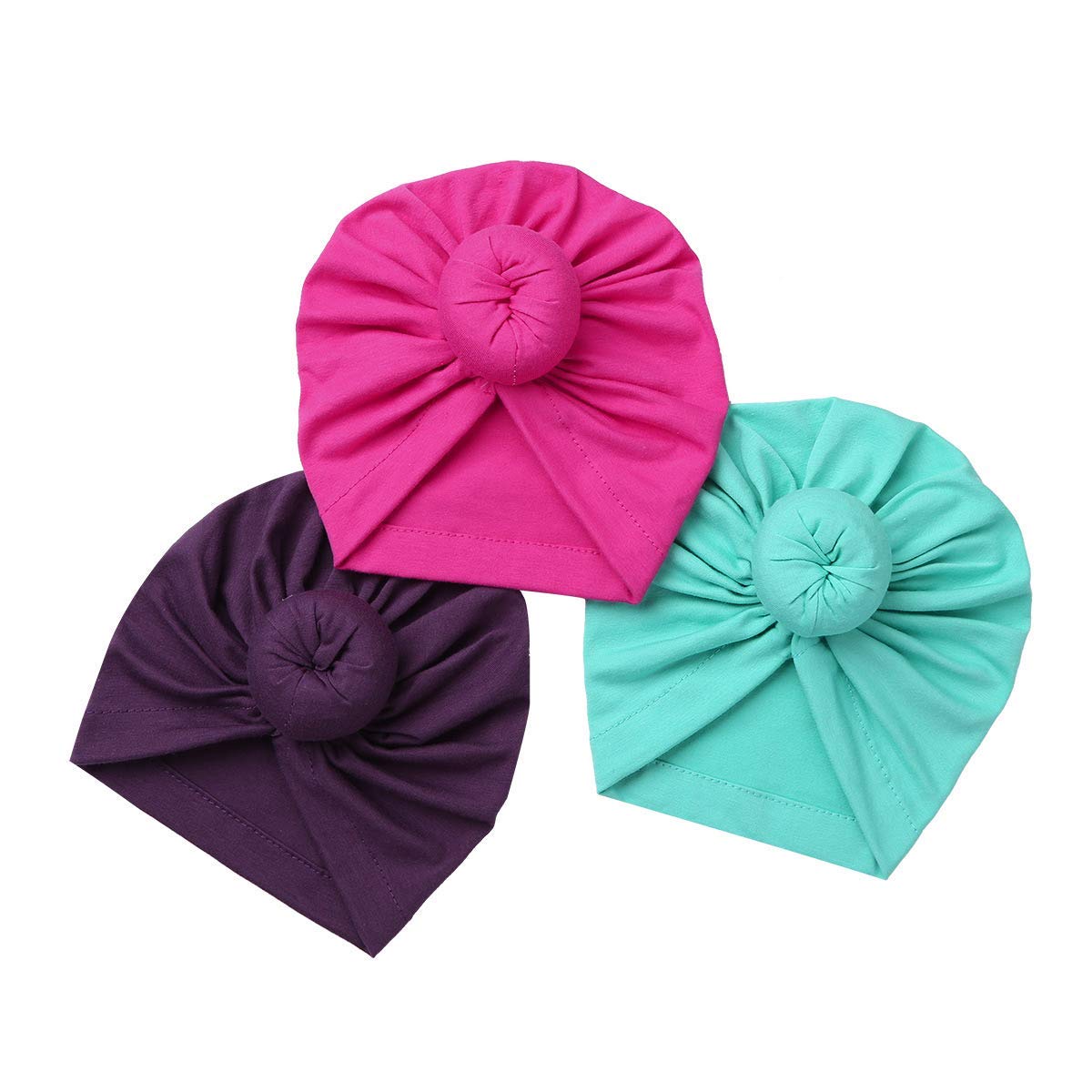 Säuglingsbaby Beanie Knoten Donut Hut Neugeborene Jungen Mädchen Baumwolle Weiche Turban Bogen Kaninchenohren Mütze Krankenhaus Kopf Wrap (Color : D Doughnut, Size : One Size)