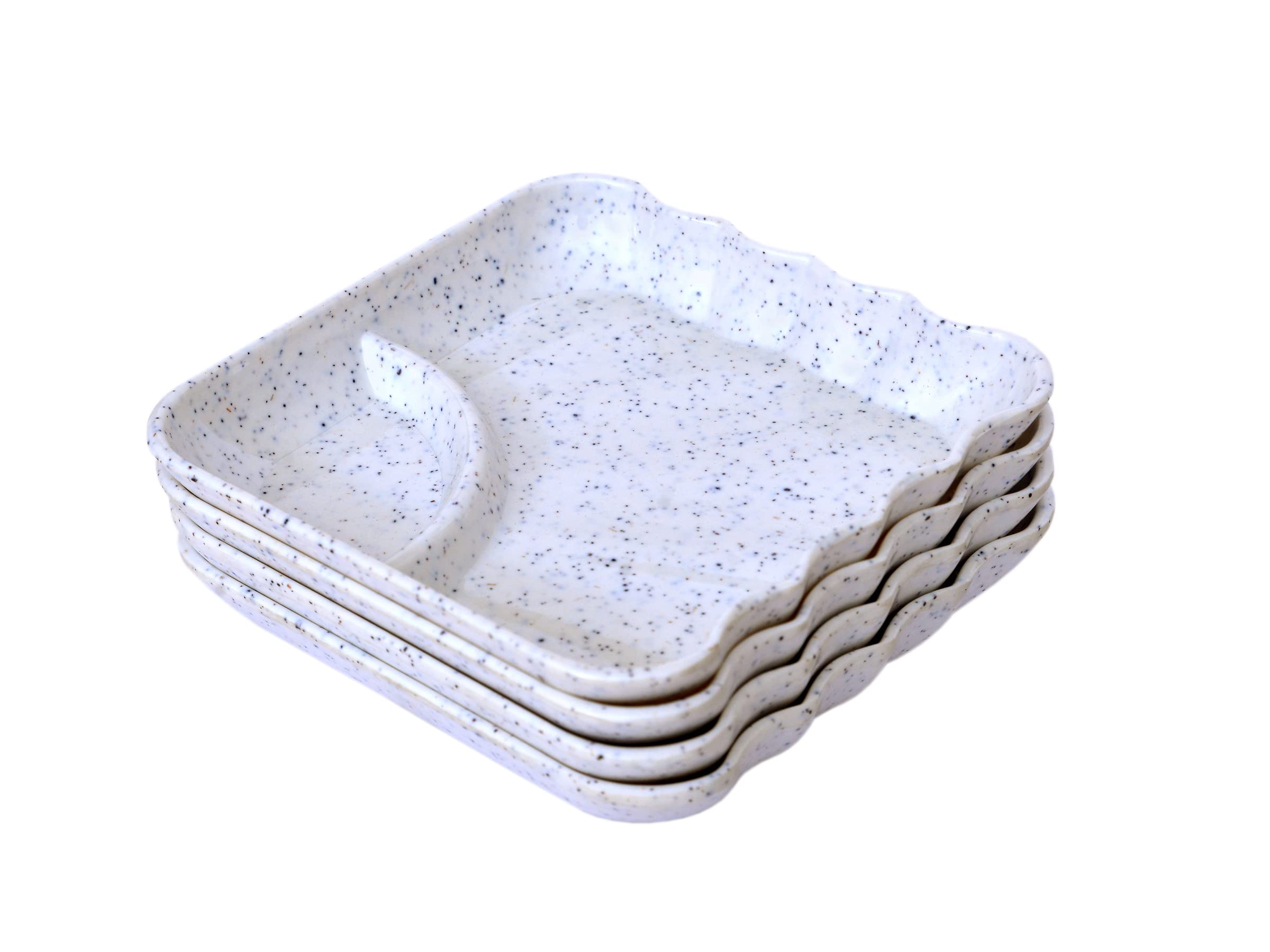 Marbel White for Everyday Use, Dishwasher Safe | Pack of 4 | DIP_Marbel_White