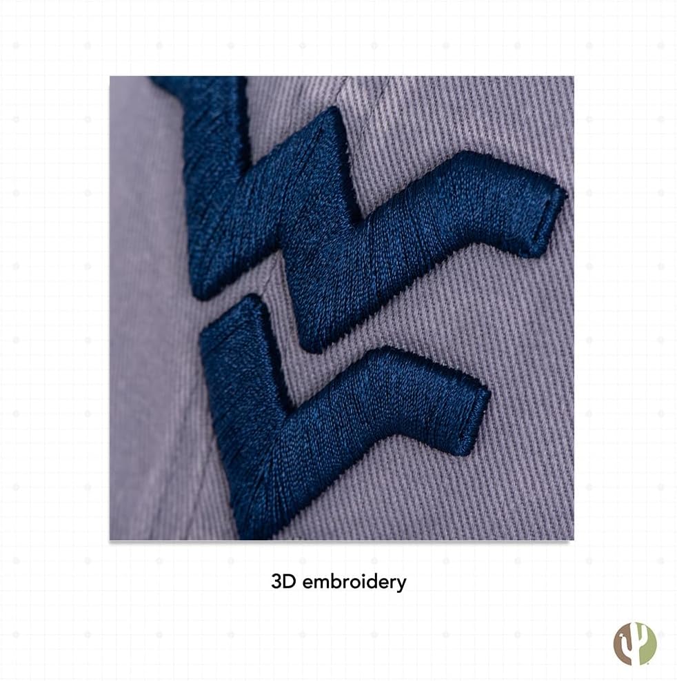 Desert Cactus West Virginia University Baseball Hat WVU Mountaineers Brimmed Embroidered Cap Adjustable Cloth Strap Adult - Image 5