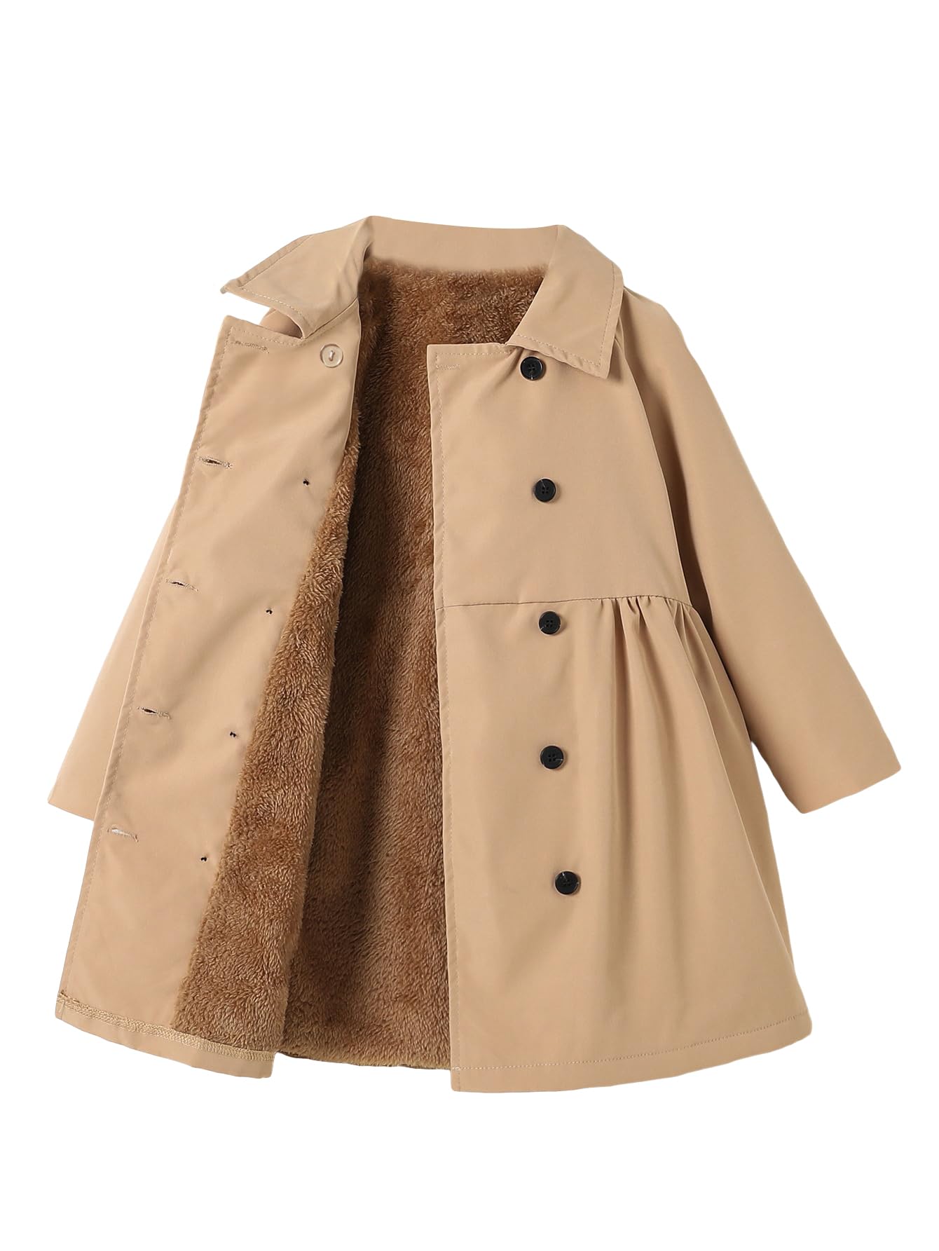 SOLY HUX Toddler Girl's Double Breasted Long Sleeve Trench Coat Outwear