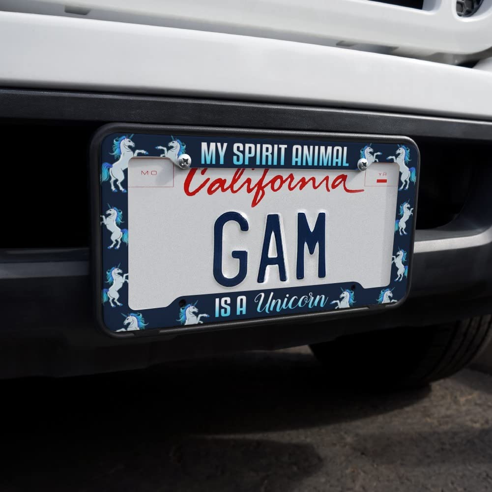 GRAPHICS & MORE My Spirit Animal is a Unicorn License Plate Tag Frame